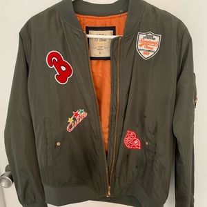 Bomber jacket with patches